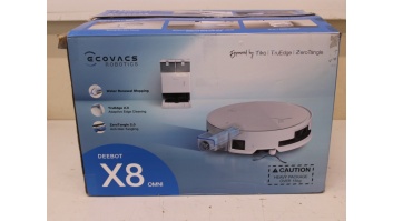 SALE OUT. Ecovacs DEEBOT X8 OMNI Vacuum cleaner, Robot, Wet&Dry, 18000Pa, TruEdge 2.0, AIVI 3D 3.0, YIKO-GPT, White+Auto-empty station | Ecovacs | Robotic Vacuum Cleaner | DEEBOT X8 OMNI | Wet&Dry | Lithium-Ion | 5200 mAh | Dust capacity 0.22 L | 17000 Pa