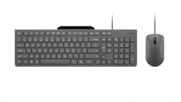 Lenovo Accessories 310 USB-A Wired Combo - US English | Lenovo Keyboard and Mouse | Wired with Phone holder | EN