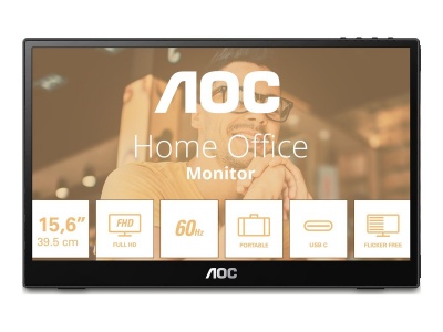 AOC 16T3EA | 16 " | IPS | FHD | 16:9 | 60 Hz | 4 ms | 1920 x 1080 pixels | 250 cd/m² | Black