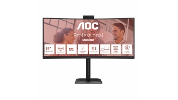 AOC CU34E4CW | 34 " | VA | UWQHD | 120 Hz | 4 ms | 3440 x 1440 pixels | 350 cd/m² | HDMI ports quantity 2 | Black