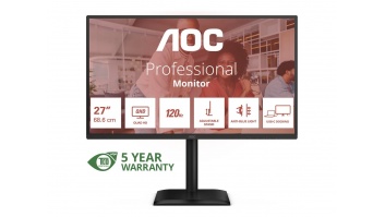 AOC Q27E4CV | 27 " | IPS | QHD | 16:9 | 120 Hz | 4 ms | 2560 x 1440 pixels | 350 cd/m² | HDMI ports quantity 1 | Black