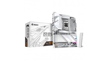Gigabyte X870 AORUS ELITE X3D ICE | Processor family AMD | Processor socket AM5 | DDR5 | Supported hard disk drive interfaces SATA, M.2 | Number of SATA connectors 4