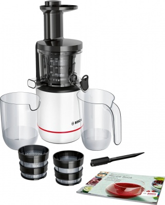 Bosch MESM500W VitaExtract Slow Juicer, 150 W, Capacity 1 L, Black/White