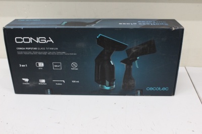 SALE OUT. Cecotec Conga Popstar Glass Titanium Window vacuum cleaner | Cecotec Window Vacuum Cleaner | Conga Popstar Glass Titanium | Cordless | Black | DAMAGED PACKAGING, UNPACKED
