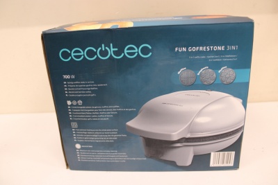 SALE OUT. Cecotec Fun Gofrestone 3in1 Waffle maker | Cecotec Waffle Maker | Fun Gofrestone 3in1 | 700 W | Number of pastry 3 | Waffle/Muffin/Donut | White | MISSING DOUGHTSNUTS   INTERCHANGEABLE PLATE