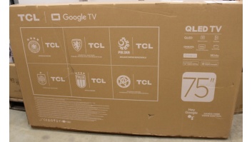 SALE OUT. TCL 75T8C 75" (189 cm) 4K QLED TV with Google TV | TCL 4K QLED TV | 75T8C | 75 | Smart TV | Google TV | Black | DAMAGED PACKAGING