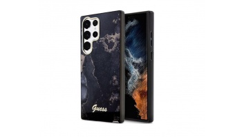 Guess GUHCS23LHTMRSK S23 Ultra S918 czarny|black hardcase Golden Marble Collection | GUESS