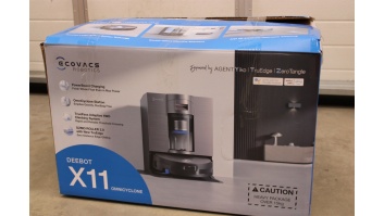 SALE OUT. Ecovacs DEEBOT X11 OMNICYCLONE EU Vacuum & mop, Wet&Dry,with new bagless All-in-One OmniCyclone station, Black (with brown shimmer | Ecovacs Robot Vacuum Cleaner with New Bagless All-in-One OmniCyclone Station | DEEBOT X11 OMNICYCLONE EU | Wet&D