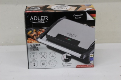 SALE OUT. Adler AD 3052 Electric grill, Non-stick grill plates | Adler Electric Grill | AD 3052 | Table | 1200 W | Stainless steel | DAMAGED PACKAGING