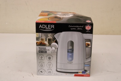 SALE OUT. Adler AD 1380w Electric kettle, Plastic, 1 L, White | Adler Kettle | AD 1380w | Electric | 2200 W | 1 L | Polypropylene | 360° rotational base | White | DAMAGED PACKAGING