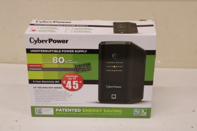 SALE OUT. CyberPower UT850EG Backup UPS Systems | CyberPower Backup UPS Systems | UT850EG | 850 VA | 425 W | DAMAGED PACKAGING AND INNER PACKAGING, SMALL SCRATCHED ON THE SIDE