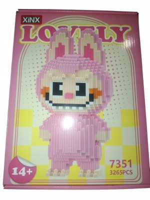 LIELAS ROZĀ LABUBU FIGŪRAS BŪVNIEKU BLOKI 3265 GABALIŅI