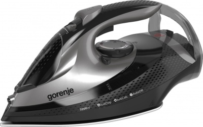 Gorenje SIH3200BKS | Steam Iron | 3200 W | Water tank capacity 420 ml | Continuous steam 40 g/min | Steam boost performance 250 g/min