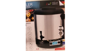 SALE OUT. Adler Electric pot/Cooker | AD 4496 | 2600 W | 28 L | Stainless steel/Black | DAMAGED PACKAGING, SMALL BEND ON THE SIDE FROM THE INSIDE