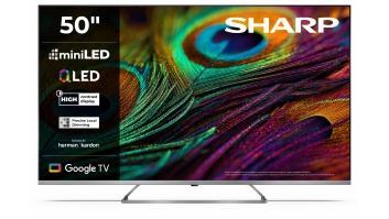 Sharp 4K QLED MiniLED TV | 50JP7265E | 50 | Smart TV | Google TV | UHD | Silver