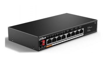Switch|DAHUA|Desktop/pedestal|8x10Base-T / 100Base-TX|PoE ports 4|60 Watts|SF1008LP