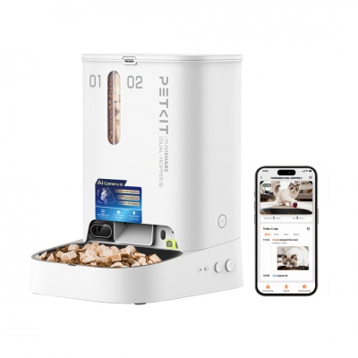 PETKIT YumShare Dual-hopper 2 Automatic Feeder with Camera | Capacity 5 L | Material ABS, 304 stainless steel | White