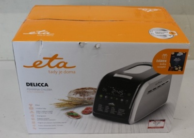 SALE OUT. ETA | Bread maker | Delicca II ETA714990030 | Power 850 W | Number of programs 12 | Display Yes | Black/Stainless steel | DAMAGED PACKAGING