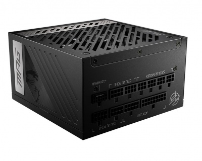 Power Supply|MSI|1000 Watts|Efficiency 80 PLUS GOLD|PFC Active|MPGA1000GPCIE5