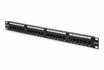 Digitus | Patch Panel | DN-91524U | Black | Category: CAT 5e; Ports: 24 x RJ45; Retention strength: 7.7 kg; Insertion force: 30N max | 48.2 x 4.4 x 10.9 cm
