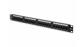 Digitus | Patch Panel | DN-91524U | Black | Category: CAT 5e; Ports: 24 x RJ45; Retention strength: 7.7 kg; Insertion force: 30N max | 48.2 x 4.4 x 10.9 cm
