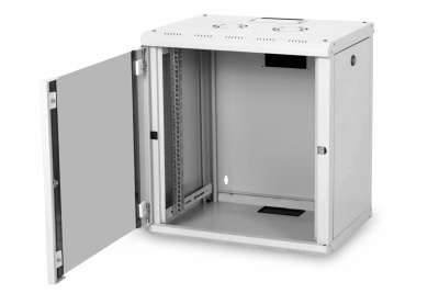 Digitus | Wall Mounting Cabinet | DN-19 12-U | Grey | IP protection class: IP20; Front door: Glass door, single opening; Cabinet type: Wall mounting cabinet; Equipment mounting depth min.-max.: 305-370 mm; Load capacity: 100 kg