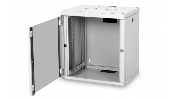 Digitus | Wall Mounting Cabinet | DN-19 12-U | Grey | IP protection class: IP20; Front door: Glass door, single opening; Cabinet type: Wall mounting cabinet; Equipment mounting depth min.-max.: 305-370 mm; Load capacity: 100 kg