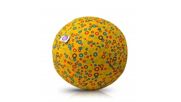 Bubabloon lateksa balons ar auduma pārvalku, Circles Yellow