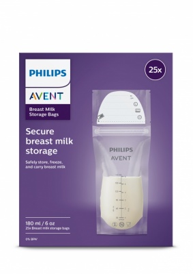 Philips Avent krūts piena uzglabāšanas maisiņi 180ml/25 gab.
