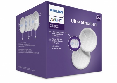 Philips Avent Vienreizējas lietošanas krūšturu ieliktnīši (60 gab.)
