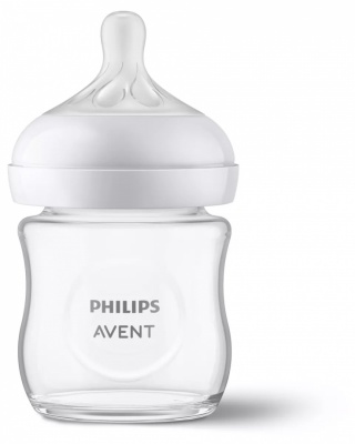 Philips Avent Natural Response stikla zīdaiņu pudelīte 125 ml, jaundzimušā knupītis, 0m+