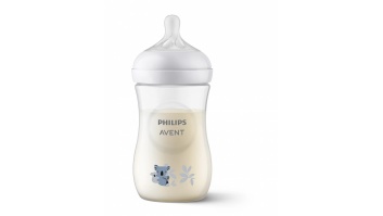 Philips Avent Natural Response barošanas pudelīte Koala 260 ml, vidējas plūsmas knupītis, 1m+