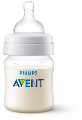 Philips Avent Pretkoliku barošanas pudelīte 125 ml, jaundzimušā knupītis, 0m+