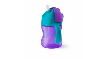 Philips Avent Krūzīte ar elastīgu salmiņu, 200 ml, 9M+, lillā