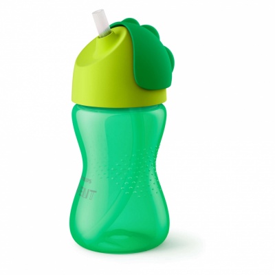 Philips Avent Krūzīte ar elastīgu salmiņu, 300 ml, 12M+, zaļa