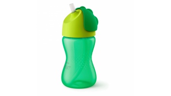 Philips Avent Krūzīte ar elastīgu salmiņu, 300 ml, 12M+, zaļa
