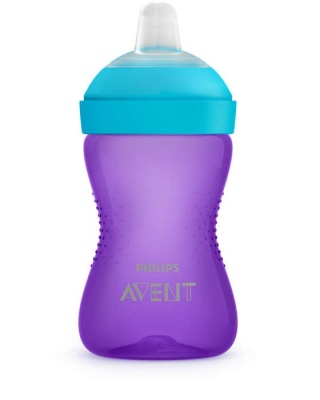 Philips Avent My Grippy mācību krūzīte ar mīkstu snīpi 300ml, 9M+, lillā