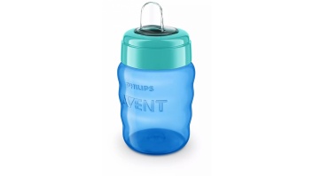 Philips Avent Easy Sip mācību krūzīte,  9M+, 260ml, silikona snīpis, zila