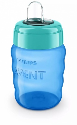 Philips Avent Easy Sip mācību krūzīte,  9M+, 260ml, silikona snīpis, zila