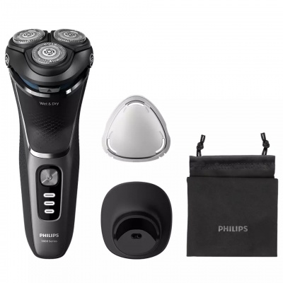 Philips Shaver Series 3000, Wet&amp; Dry skuveklis (lādējams), melns