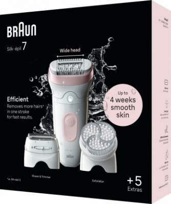 BRAUN Silk 7 epilators ar piederumiem