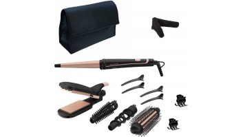 ROWENTA matu veidošanas komplekts Infinite Looks 14 in 1, melns/rozā