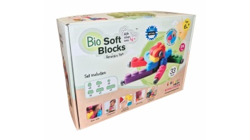 Gerardo's Toys mīksto klucīšu komplekts ar riepām, 33 gab. (25 gab.+ 8 riepu detaļas)