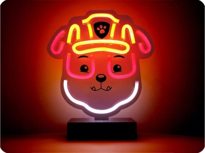 PAW PATROL Led neona lampa uz statīva bērniem, Ķepu patruļa-Rubble