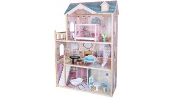 Akcija! Gerardo's Toys koka leļļu māja ar LED apgaismojumu, Emily