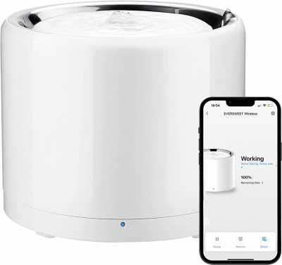 PETKIT | Smart Pet Drinking Fountain | Eversweet 3 Pro (Wireless Pump) | Capacity 1.8 L | Filtering | Material Stainless Steel, ABS | White