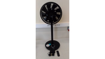 SALE OUT. SALE OUT. Duux | Smart Fan | Whisper Flex Smart Black with Battery Pack | Stand Fan | USED, DAMAGED PACKAGING, SMALL MARKS ON STAND, BATTERY NOT WORKING, CRACK ON BACK | Black | Diameter 34 cm | Number of speeds 26 | Oscillation | 2-22 W | Remot