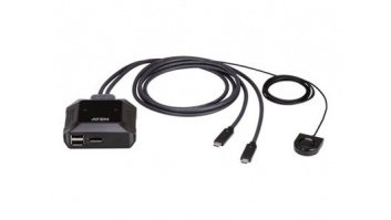 Aten | 2-Port USB-C 4K DisplayPort KVM Switch with Remote Port Selector | US3312 | Warranty 24 month(s)