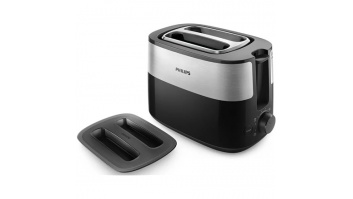 Philips | Toaster | HD2517/90 Daily Collection | Power 830 W | Number of slots 2 | Housing material Plastic | Black/Stainless Steel