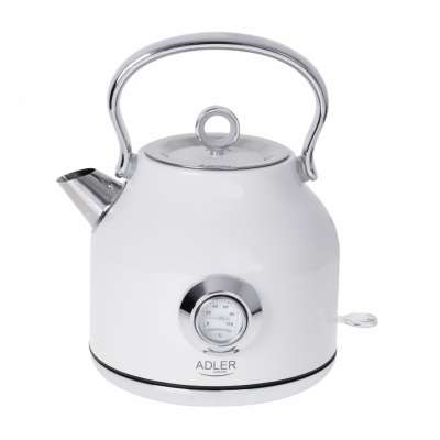 Adler | Kettle with a Thermomete | AD 1346w | Electric | 2200 W | 1.7 L | Stainless steel | 360° rotational base | White